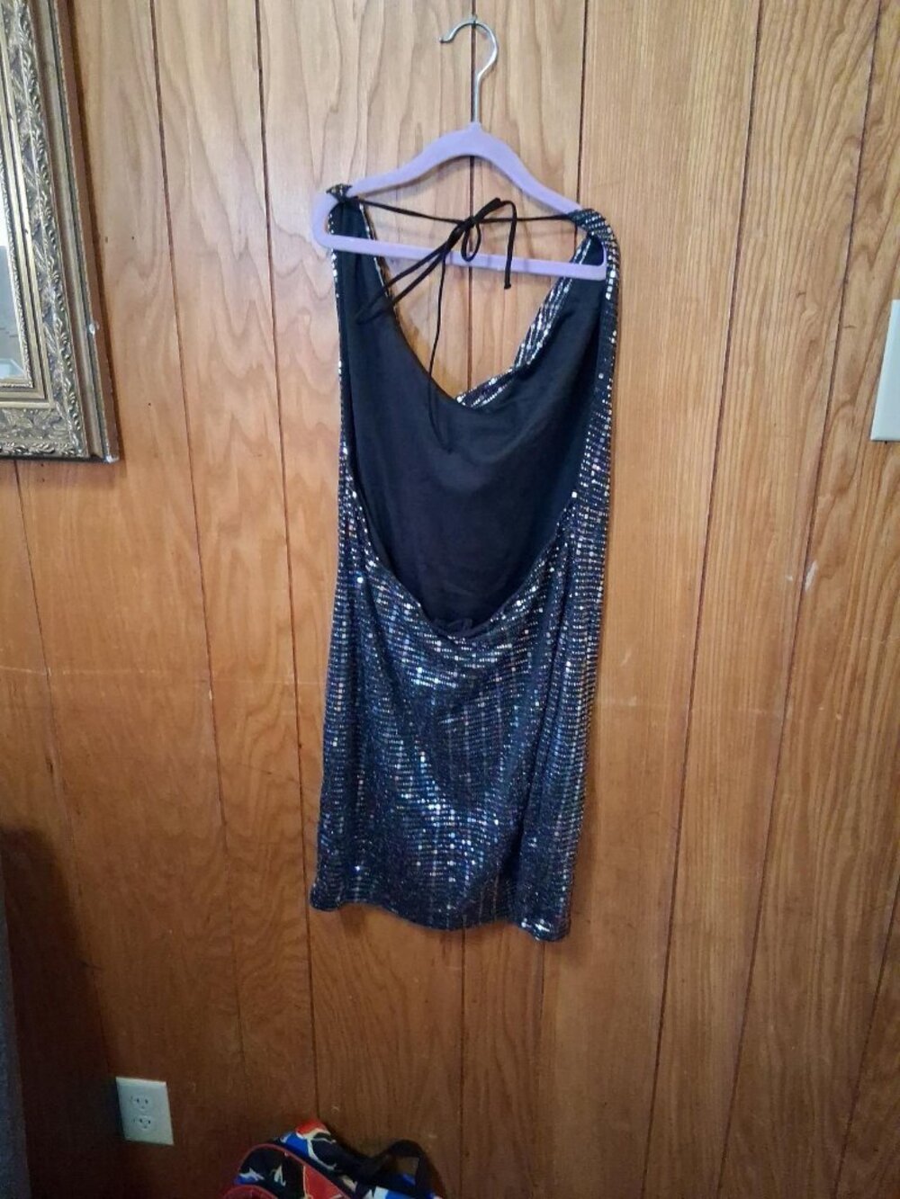 neck mini dress